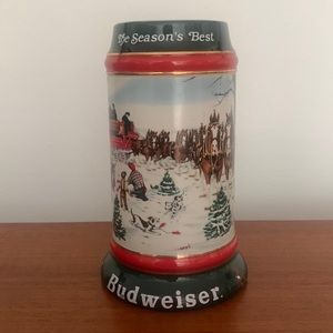 Vintage Holiday Budweiser Beer Stein 1991